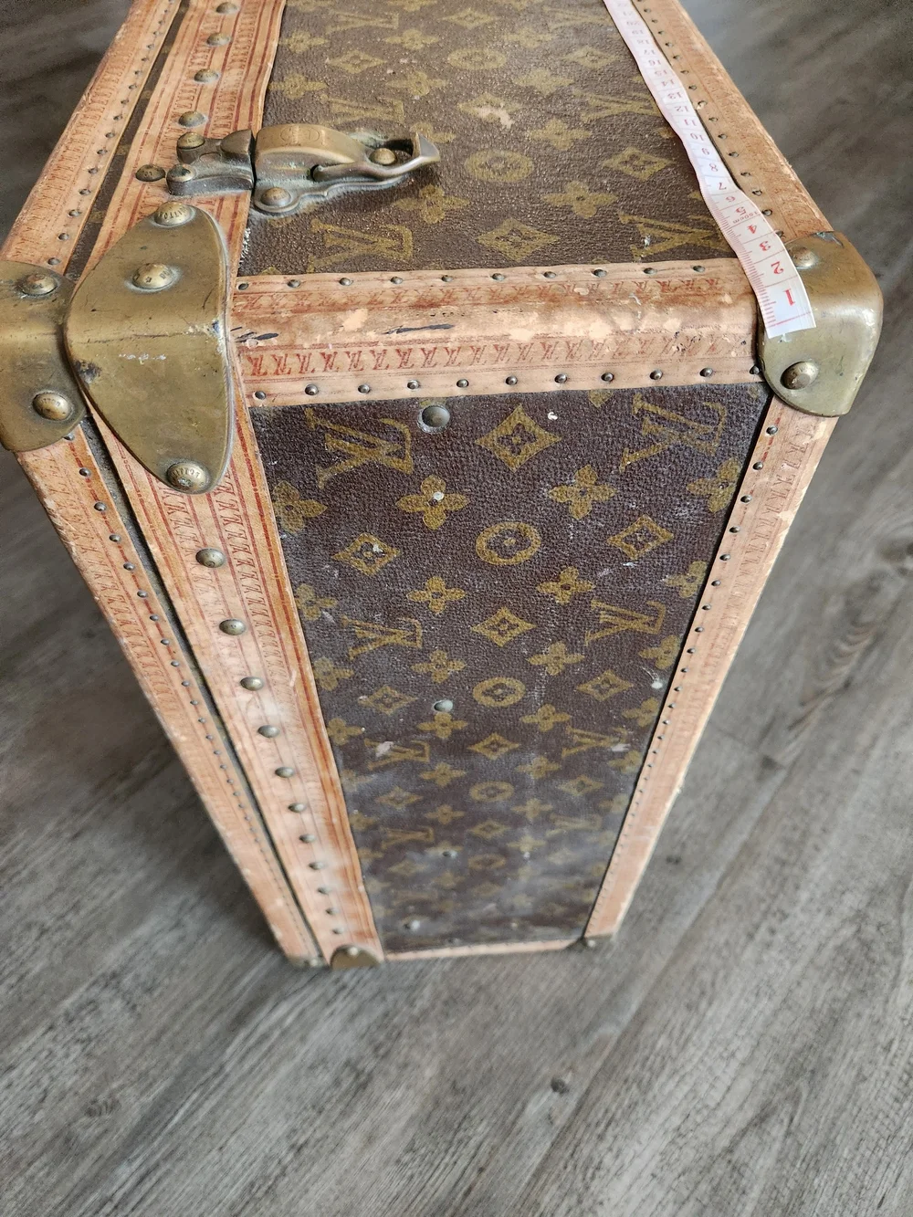 Louis Vuitton Brown Monogram Travel Trunk Panel with Gold Motif